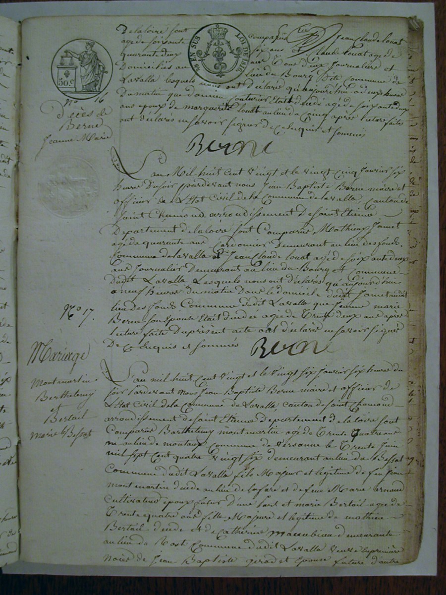 Page du registre